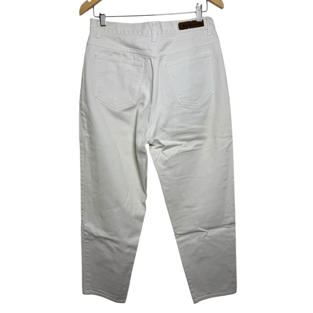 Vintage High Rise Tapered Jeans Size 10 White Denim 80s 90s Bill Blass - Picture 3 of 8